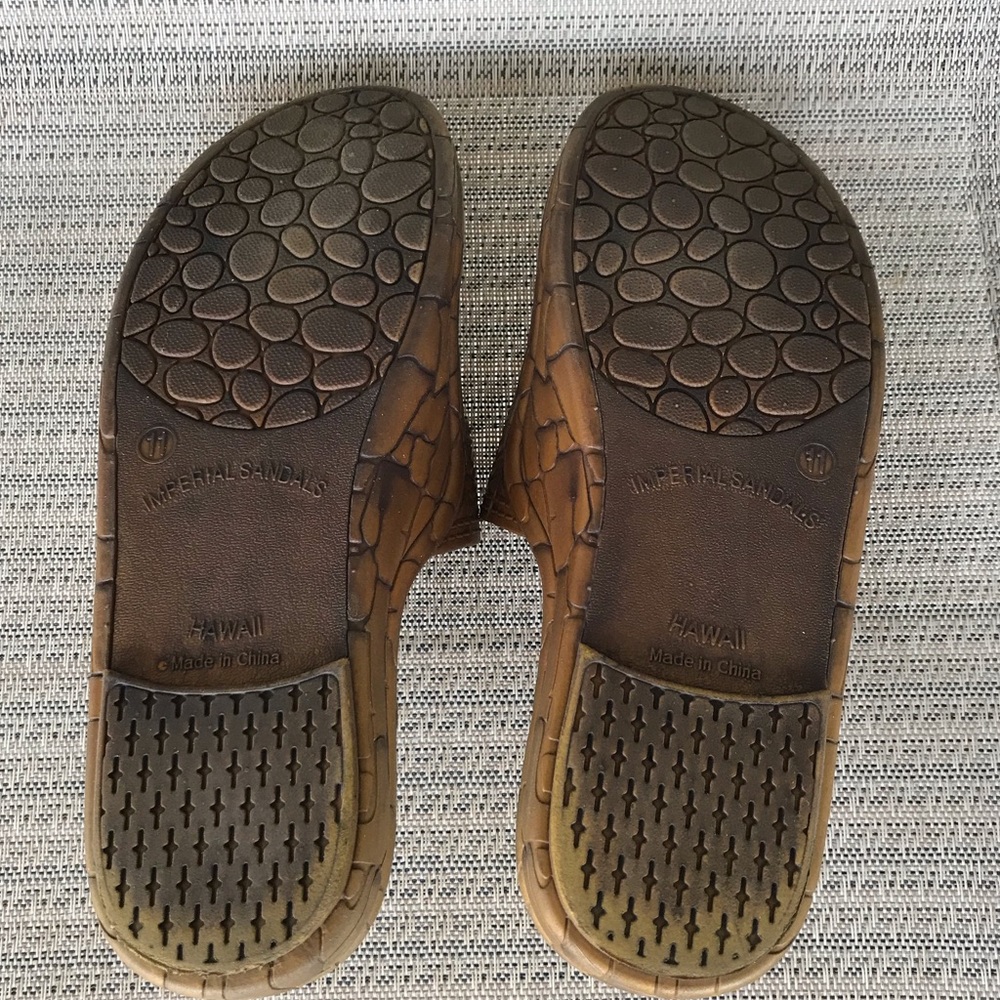 Imperial Sandals Hawaii Rubber Sandals Brown Size 9 - Picture 6 of 7